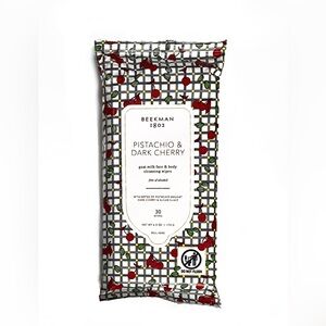 Beekman 1802 Pistachio and Dark Cherry Goat Milk Face and Body Cleansing Wipes